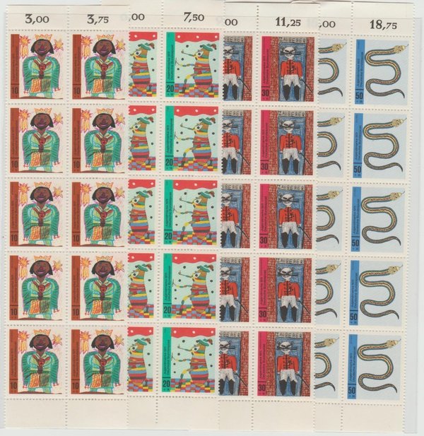 Jugend Kinderzeichnungen Michel Nr. 660-663 Zehnerstreifen 1971 Postfrisch