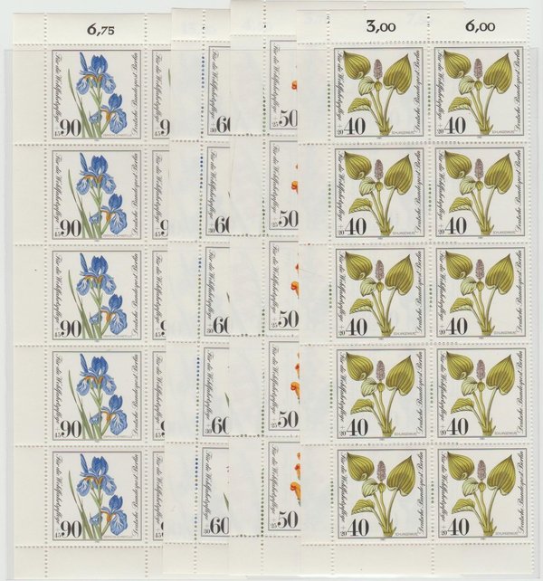 Wohlfahrt gefährdete Pflanzen Michel Nr. 650-653 Zehnerteile 1981 Berlin