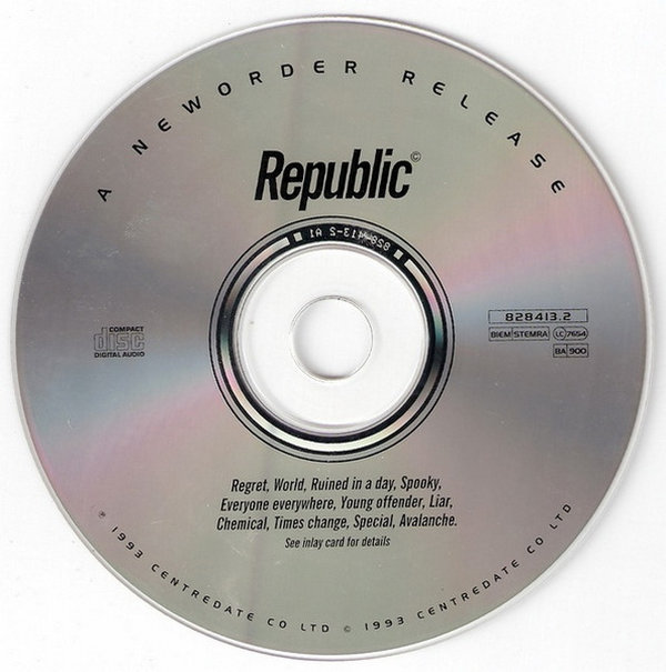 New Order Republic (Regret, World, Spooky) 1993 Metronome CD Album