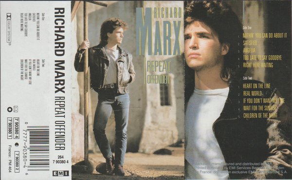 Richard Marx Repeat Offender 1989 EMI Musikkassette (TOP) "Heart On The Line"