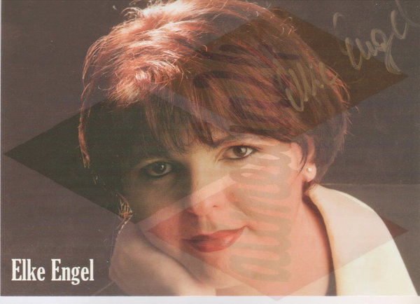 Elke Engel Autogrammkarte Ampel Records signiert (Sängerin) Variante 2