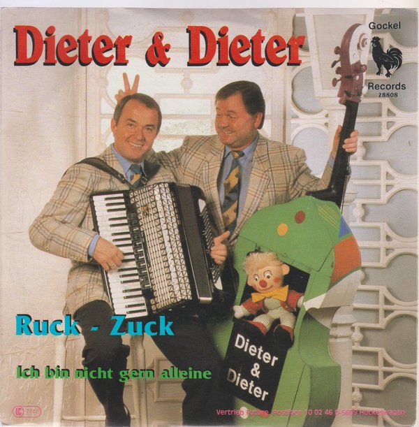 Dieter & Dieter Ruck-Zuck * Ich bin nicht gern allein 7" Gockel Records