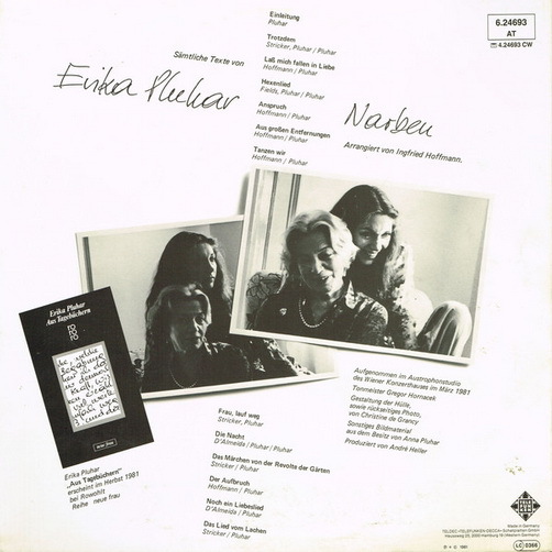 Erika Pluhar Narben 1981 Telefunken 12" LP + Booklet (TOP)