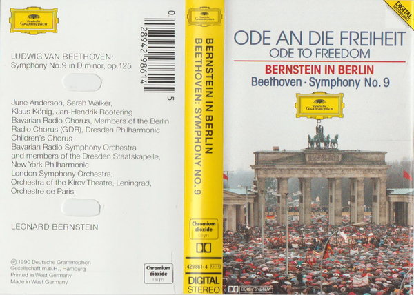 Ode an der Freiheit Bernstein in Berlin Beethoven Symphony Nr. 9 Kassette (MC)
