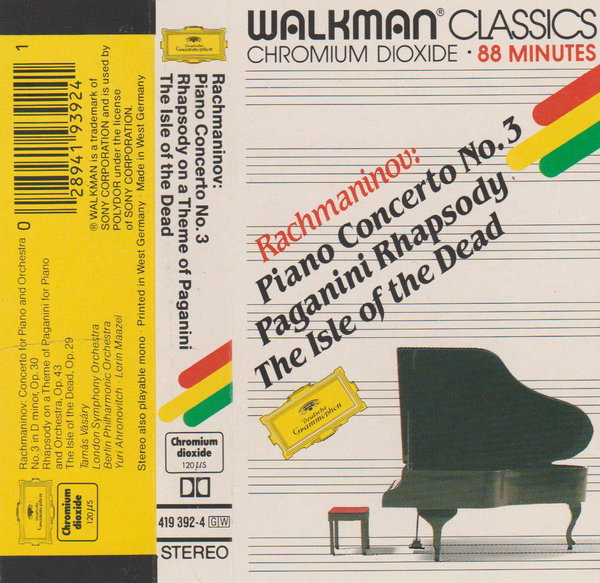 Rachmaninov Piano Konzert Nr. 3 Deutsche Grammophon Walkman Classics (MC)