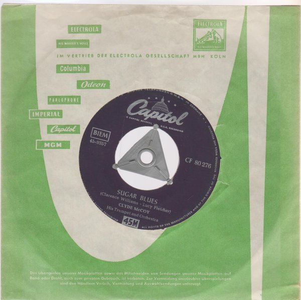Clyde McCoy Sugar Blues * Tear It Down 1953 EMI Capitol 7" Single
