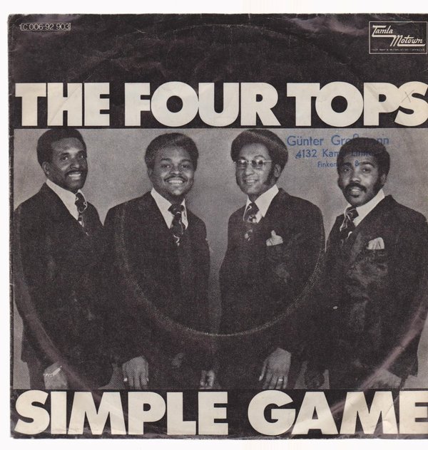 7" The Four Tops Simple Game / You Stole My Love 70`s EMI Tamla Motown