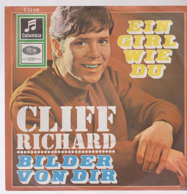 7" Cliff Richard Ein Girl wie Du / Bilder von Dir 60`s EMI Columbia C 23 510