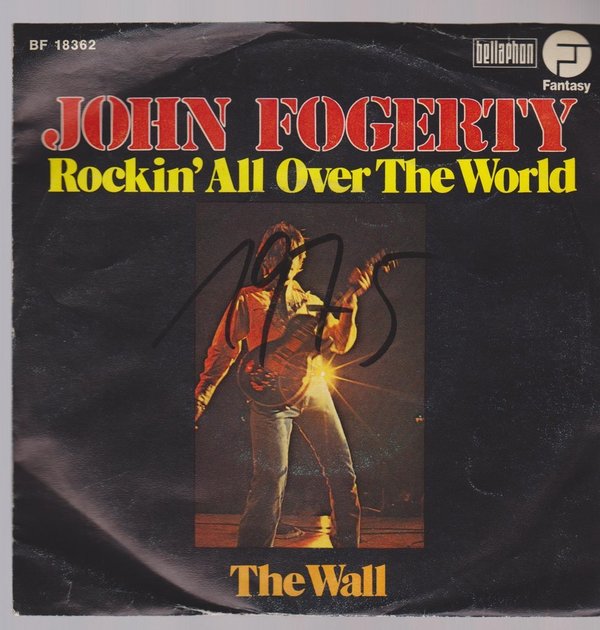 7" Vinyl Single John Fogerty Rockin`All Over The World / The Wall 70`s Fantasy