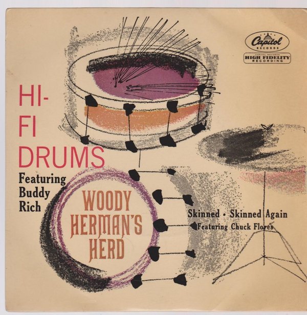 7" EP Woody Herman Herd feat. Buddy Rich Hi-Fi Drums / Skinned 50`s EMI