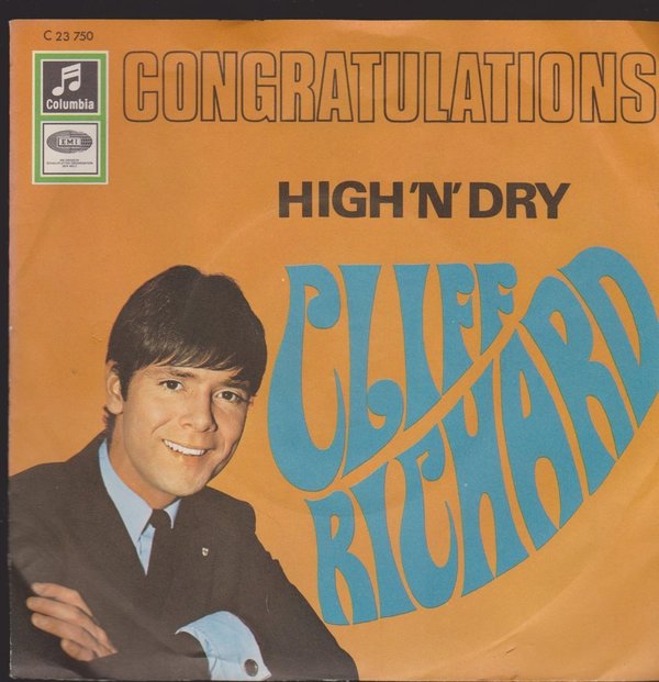 7" Single Cliff Richard Congratulations / Hig`n`Dry 60`s EMI Columbia C23 750