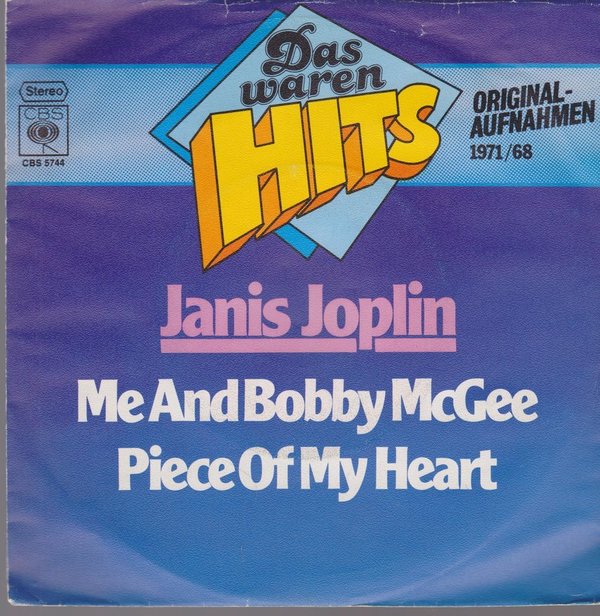 Janis Joplin Me And Bobby McGee / Piece Of My Heart (Oldie) 7" CBS