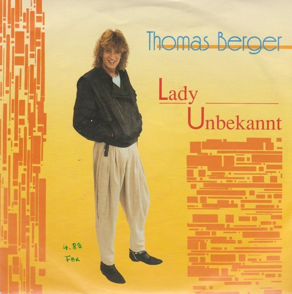 Thomas Berger Lady unbekannt / Mary-Ann-Fieber 1988 Bellaphon 7"