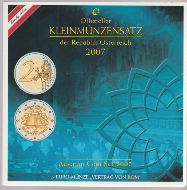 Offizieller Kleinmünzensatz Österreich 2007 Vertrag von Rom (TOP!)
