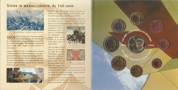 Offizieller Kleinmünzensatz Belgien 2004 140 Jahre Rotes Kreuz (TOP!)