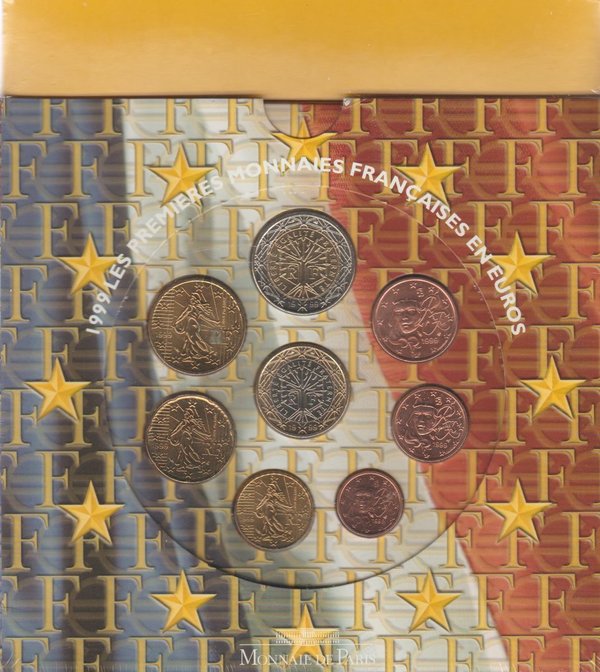 Offizieller Kleinmünzensatz Frankreich 1999 (OVP/NEU) + Schuber