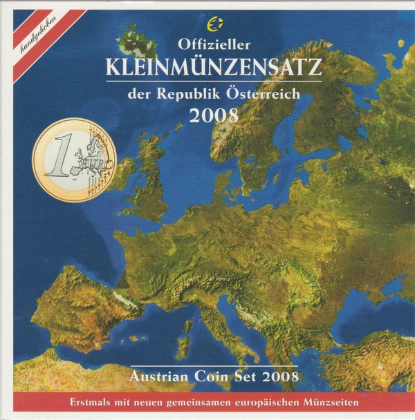 Offizieller Münzensatz Österreich 2008 Neugestaltung der gemeinsamen Seite