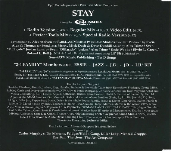 2-4 Family Stay 1998 Sony Epic CD Single 5 Tracks