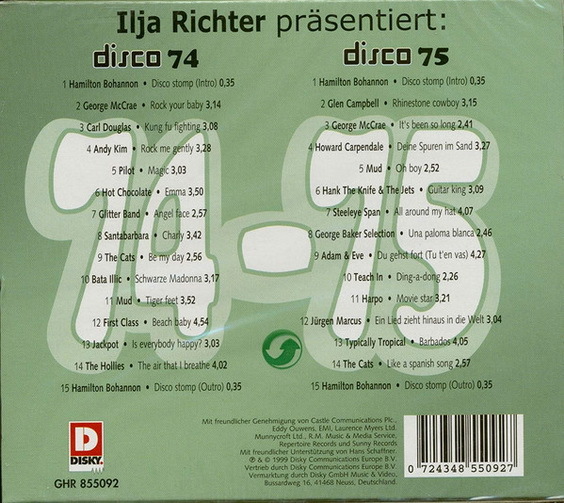Ilja Richter Präsentiert Disco 74-75 Doppel CD 1999 Disky (MUD) TOP