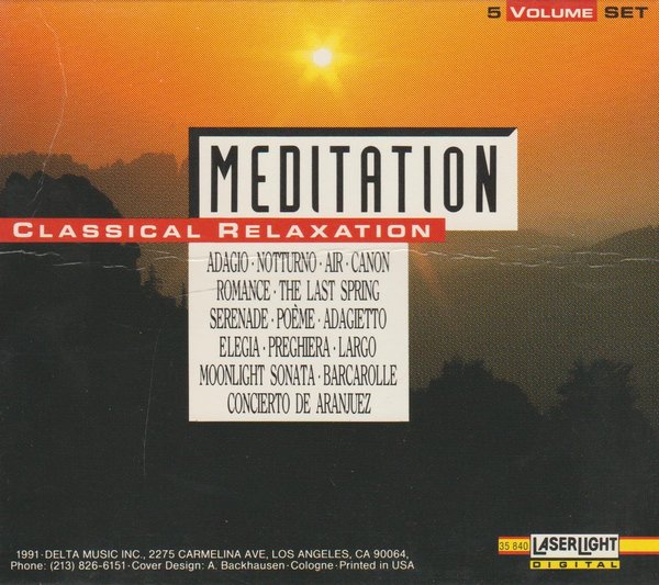 Meditation Classical Relaxation 1-5 1991 Laserlight 5 CD-Set mit Schuber