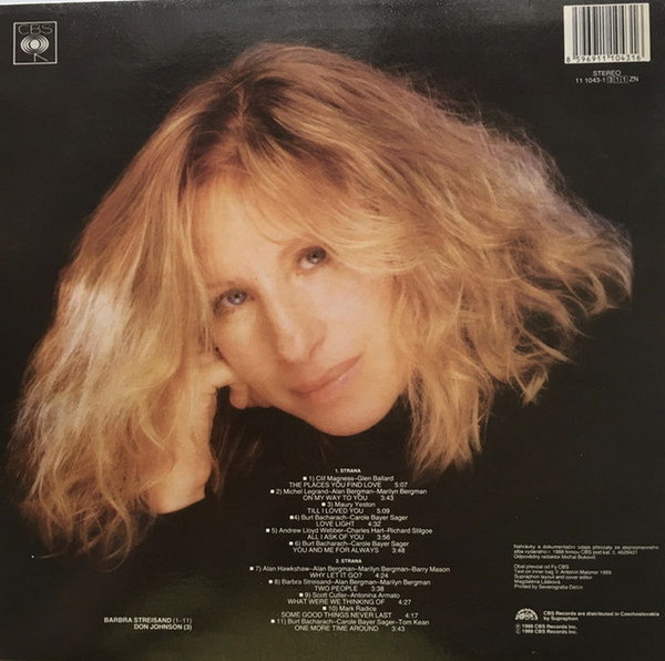 Barbra Streisand Tilli I Love You 1988 CBS Records (On My Way To You) 12"