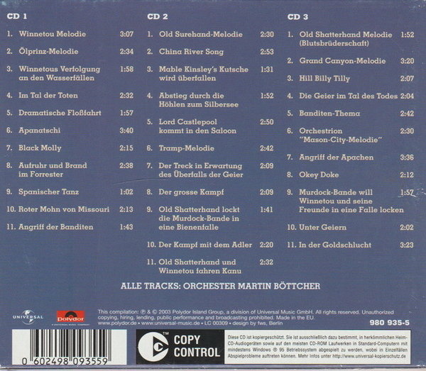 Martin Böttcher Die schönsten Karl May Fimmelodien 3 CD-Box 2003 Polydor