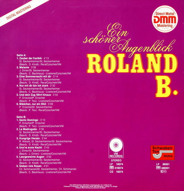 Roland B. Ein schöner Augenblick 1985 VM Records 12" LP (TOP!) Flippers