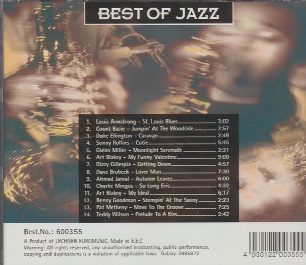 Best Of Jazz Lechner Euromusic CD Album (Count Basie, Dave Brubeck)
