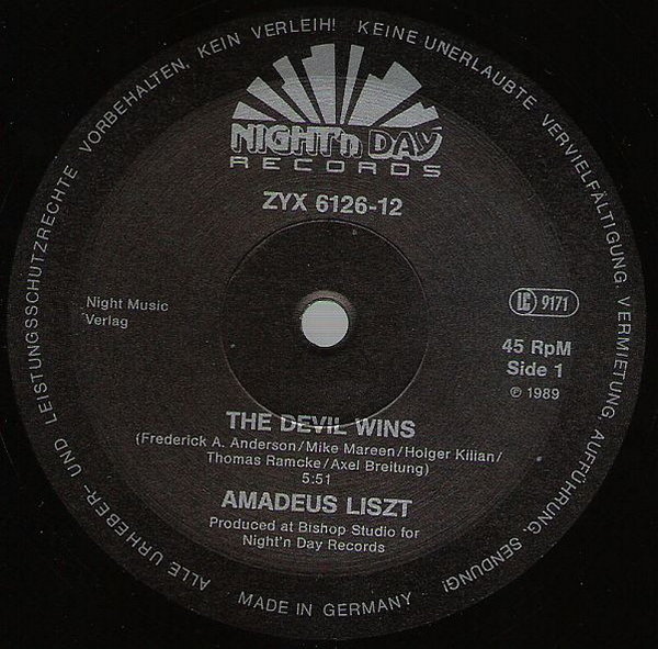 Amadeus Liszt The Devil Wins * Derby * Sprint 1989 ZYX Records 12" Maxi