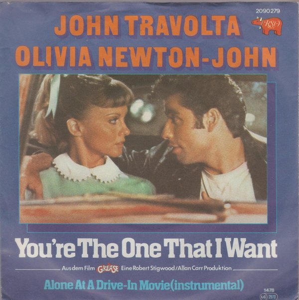 John Travolta Olivia Newton John You`re The One That I Want 7" RSO