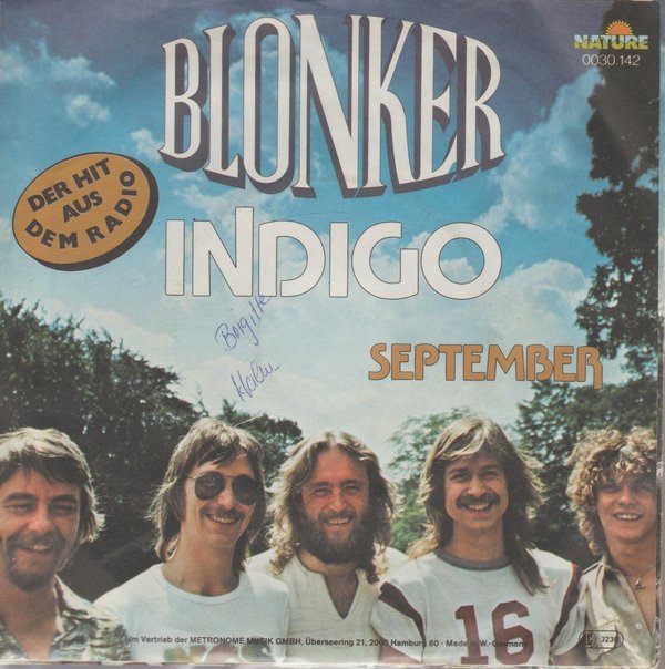 Blonker Indigo * September 1978 Metronome Nature 7" Single