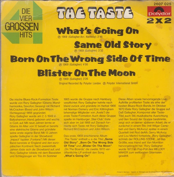The Taste Die grossen 4 Hits (What`s Goin`On) Doppel-Single im Klapp-Cover 7"