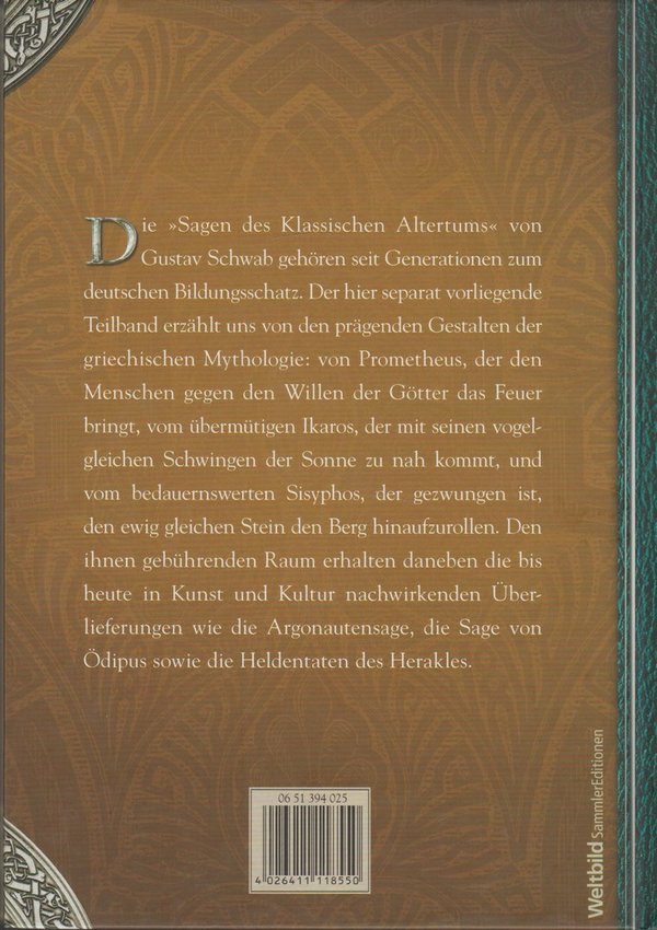 Gustav Schwab Griechische Götter und Heldensagen Zeit Weltbild Edition 2005