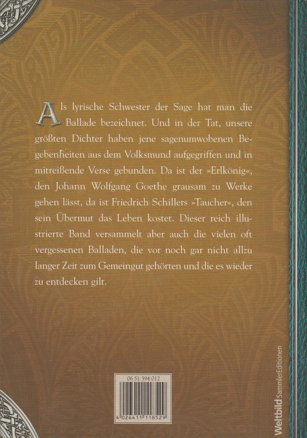 Deutsche Balladen Weltbild Edition 2005 mit 69 Textillustrationen
