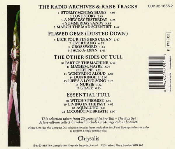 Jethro Tull 20 Years Of 1988 Chrysalis Records CD Album (Locomotive Breath)