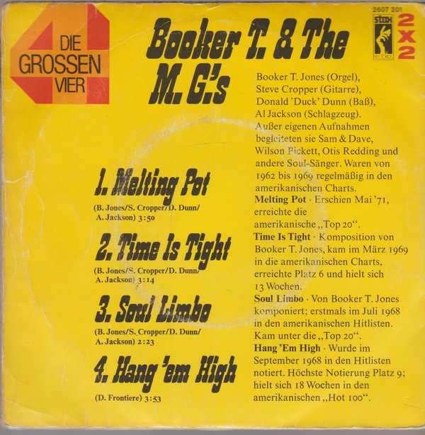 Booker T. & The MG´s Die großen 4 Doppel 7" im Klapp-Cover (Melting Pot)