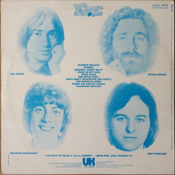10CC Same 1973 U.K. Records (Rubber Bullets, Donna) 12" LP