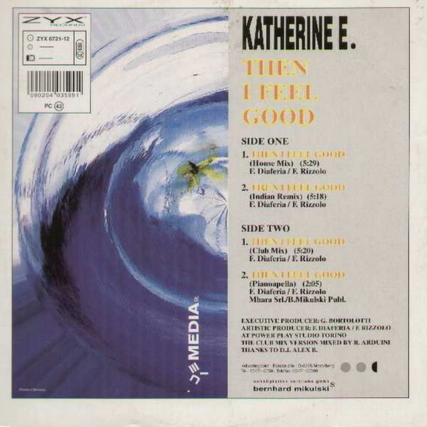 Katherine E. Then I Feel Good 1991 ZYX Records 12" Maxi Single 4 Tracks