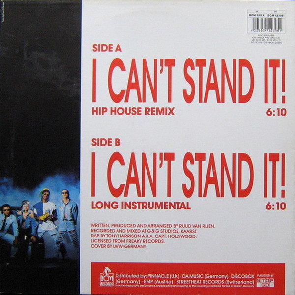 Twenty 4 Seven Featuring Captain Hollywood I Can`t Stand It! 12" Maxi