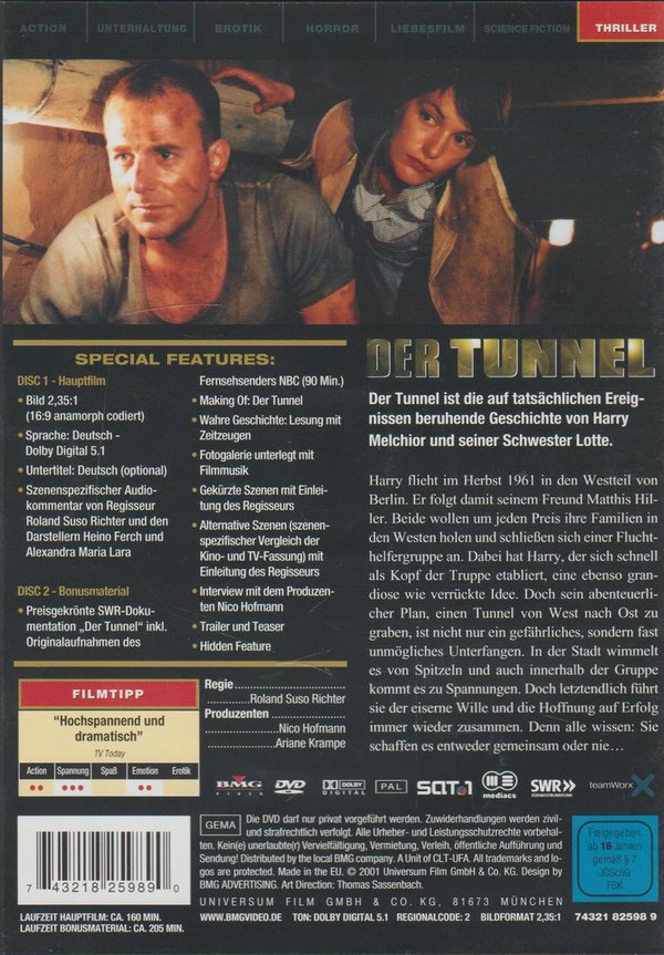 Der Tunnel Ein Stück deutsche Geschichte 2001 BMG Video 2 DVD-Set + Beilage