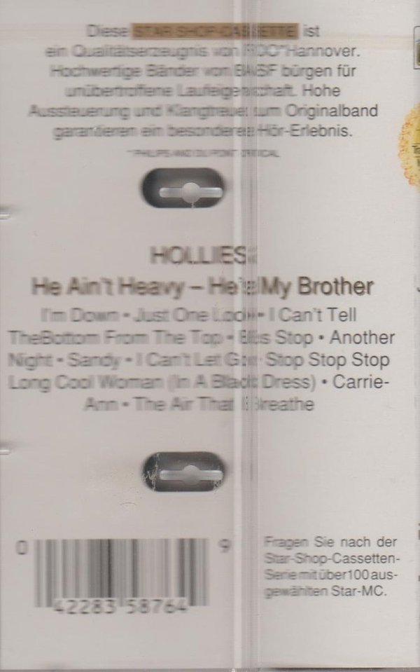 The Hollies He Ain`t Heavy Is My Brother Grammophon Musikkassette (OVP)