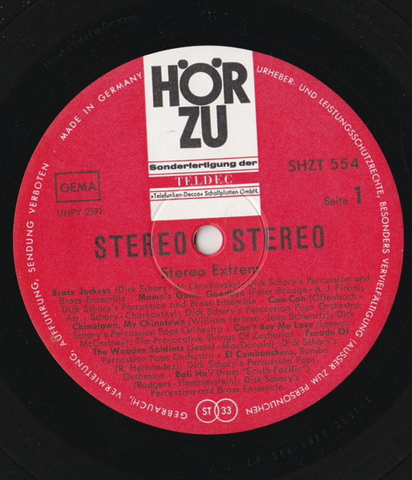 Stereo Extrem Akustische Sensationen HörZu RCA Victor 12" LP (TOP!) Various