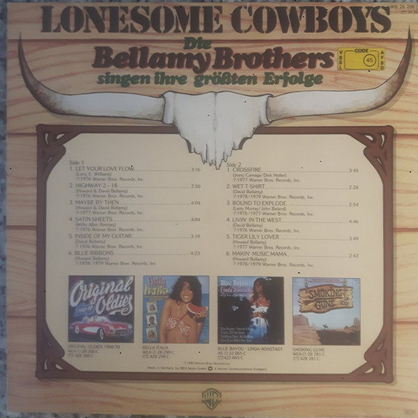 Bellamy Brothers Lonesome Cowboy Ihre größten Erfolge 1982 Warner Bros 12"