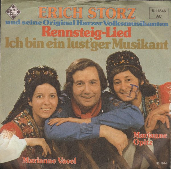 Erich Storz und seine Original Harzer Volksmusikanten Rennsteig-Lied 7"