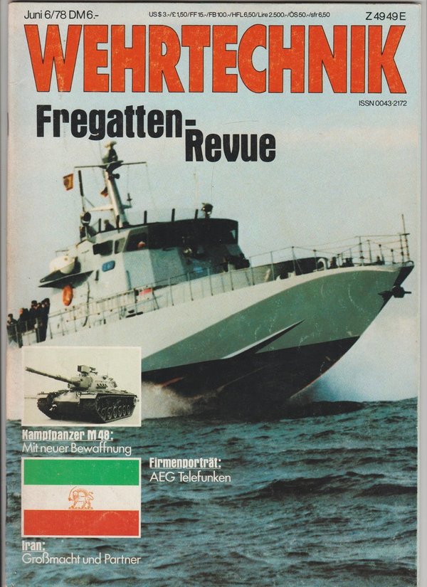 Wehrtechnik Heft 6 Juni 1978 Wehr und Wissen Verlag  Kampfpanzer M-48