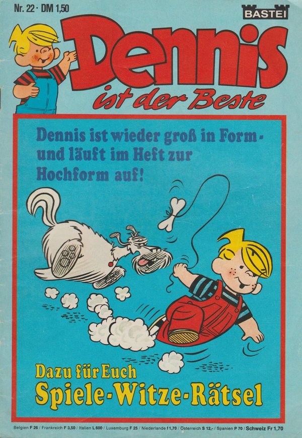 Dennis ist der Beste Nr. 22 Spielke Witze Rätsel 1977 Bastei Verlag Comic