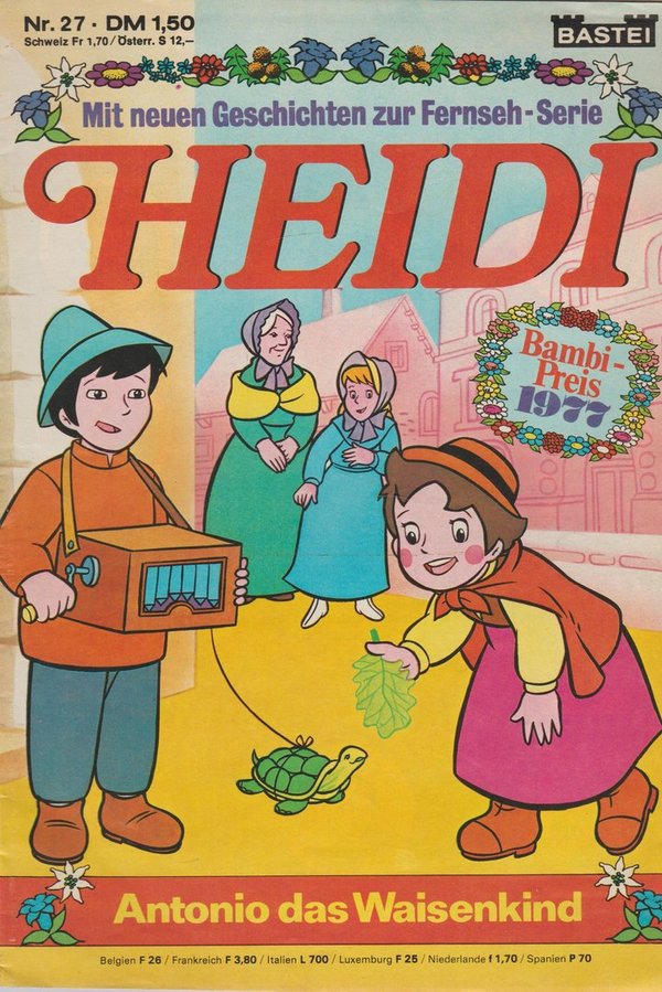 Heidi Nr. 27 Antonio das Waisenkind 1977 Bastei Verlag Comic