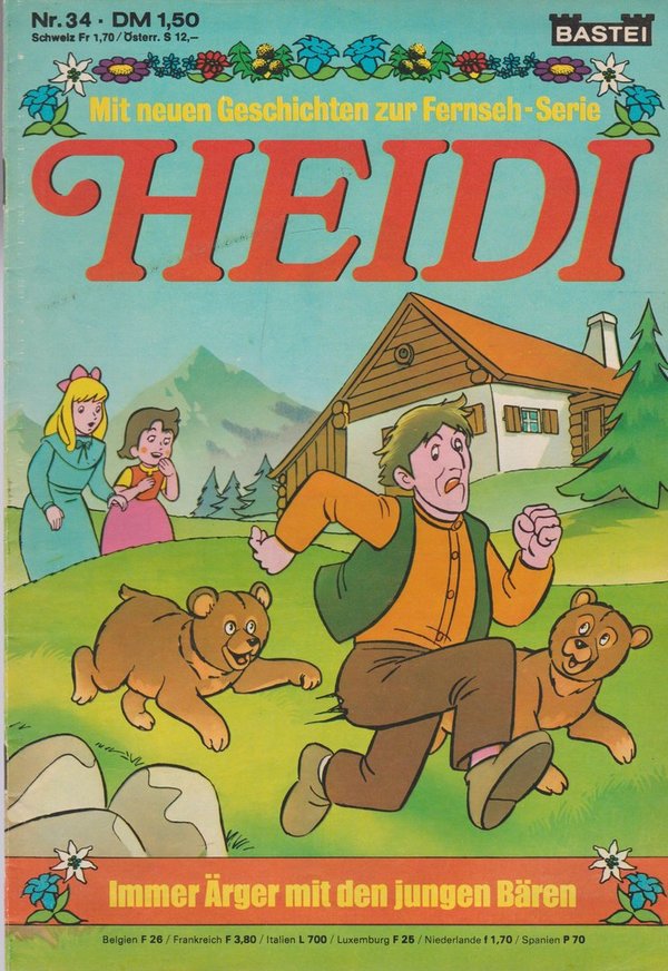 Heidi Nr. 34 Immer Ärger mit den jungen Bären 1977 Bastei Verlag Comic