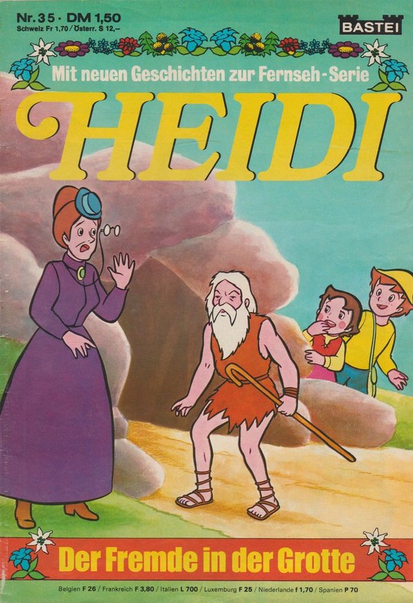 Heidi Nr. 35 Der Fremde in der Grotte 1977 Bastei Verlag Comic