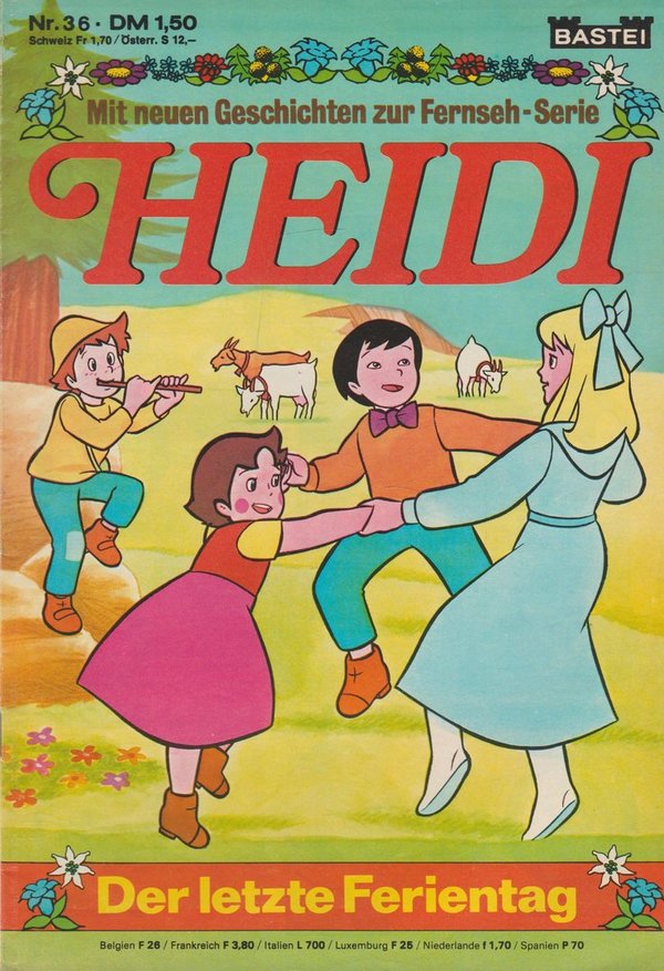 Heidi Nr. 36 Der letzte Ferientag 1977 Bastei Verlag Comic